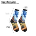 thumbnail image 2 of Kdxio Western Desert Cactus Print Children's Socks for Daily Wear and Sports Use Colorblock Mid-Calf Design Breathable Material, 2 of 5