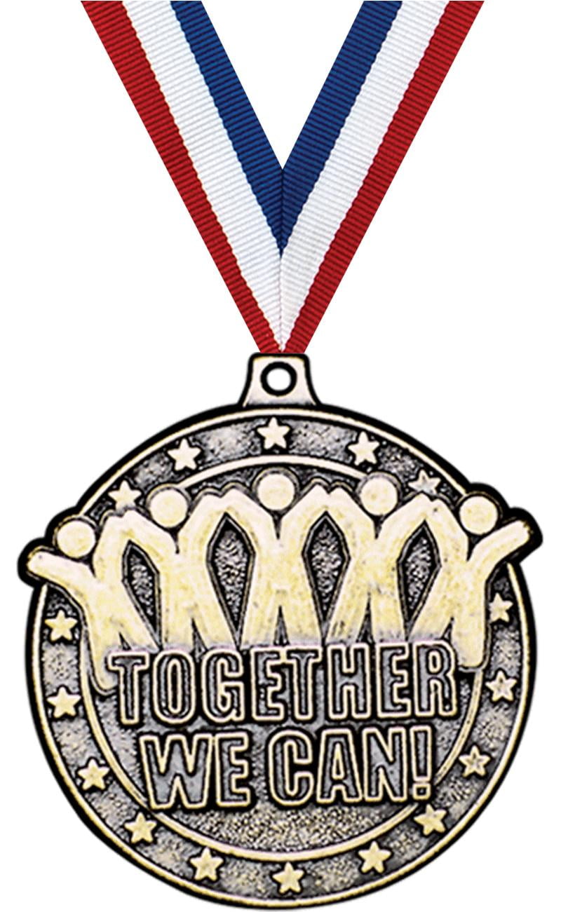 Teamwork Medals, 2" Gold Diecast Teamwork Medal Award 1 Pack