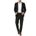 thumbnail image 2 of MODA NOVA Big & Tall Men's Velvet Blazer Slim Fit Wedding Party Suit Jacket Black L, 2 of 6