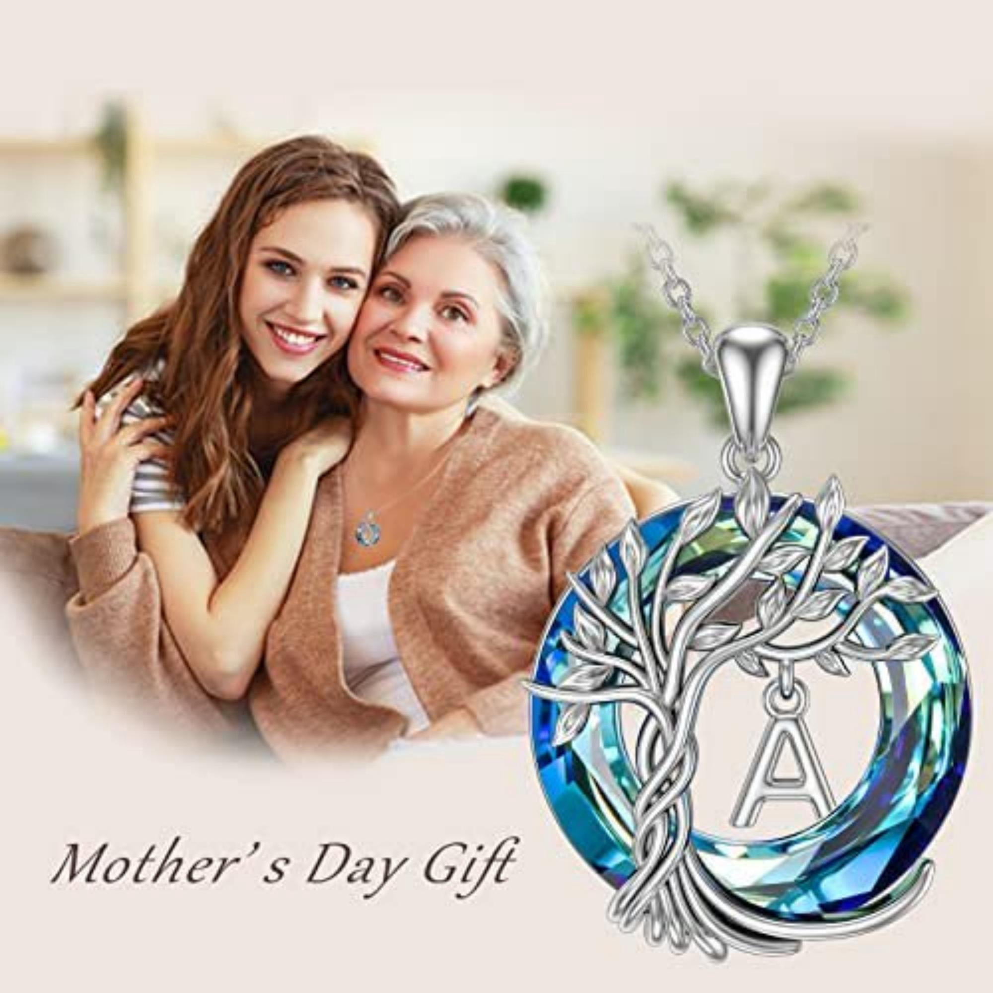 Tree of Life Necklace for Women ，Heart Pendant with Initial Letter , A-Z Alphabet Jewelry for Women, Birthday Anniversary Gift