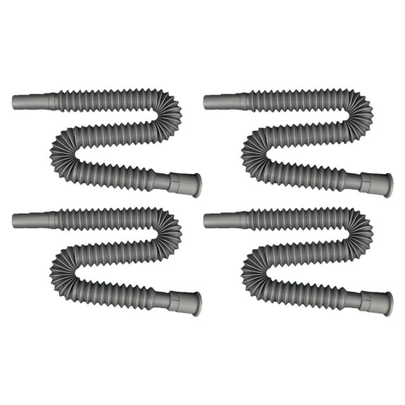 KQJQS 1-1/4 Inch Sink Drain Pipe, 4 Pack Flexible And Expandable Drain Pipe, Bathroom Sink Flexible Drain Pipe, Universal Plastic Angle Simple Extension Tube For Kitchen Bathroom Sink Sewer