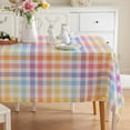 thumbnail image 1 of Spring Easter Checkered Tablecloth - 102x60" Waterproof Buffalo Plaid, Washable Rectangle Cover for Kitchen Party Dinner Decor, 1 of 6