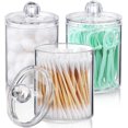 thumbnail image 3 of Dispensador de hisopos de algodón LIUYMXG 3 Pack tarro de boticario plástico transparente 10 oz, 3 of 3