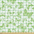 thumbnail image 2 of Ambesonne Butterfly Fabric by the Yard Upholstery, Green Flying Animals Art, 1 Yard, Lime Green and White, 2 of 5