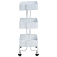 thumbnail image 4 of Linon Solid Metal 3-Tier Rolling Storage Cart, White Finish, 4 of 6