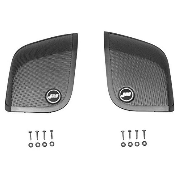 J&M Saddlebag Lid Speaker Grill Set for Harley Davidson 1998-2013 or BadDad Speaker Lids - Black - One Size