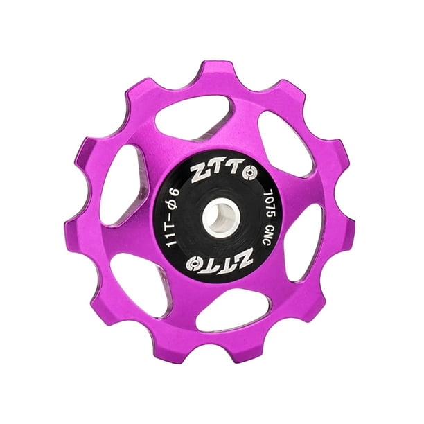 Rueda jockey de cambio trasero de bicicleta 11T 4 mm 5 mm 6 mm Polea de rodamiento (púrpura)