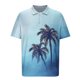 thumbnail image 4 of Blusa y camisa de manga corta con cuello vuelto para hombre, informal, de moda, de color liso, con botones, solapa y hebilla de gancho, camiseta de manga corta de poliéster para hombre., 4 of 5