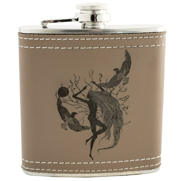 6oz Whispering Winds Leather Flask KLB L1