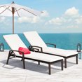 thumbnail image 1 of Costway 2PCS Patio Rattan Lounge Chair Chaise Recliner Back Adjustable Cushioned Garden, 1 of 10