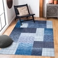 thumbnail image 4 of CAROMIO Washable Area Rug Modern Tile Trellis Floorcover Carpet Modern Contemporary Geometric Chic Distressed Area Rugs Accent Rug, Blue 2.6 x 5 Feet, 4 of 5