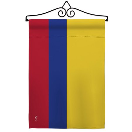 Colombia Garden Flag Set Nationality 13 X18.5 Double-Sided Yard Banner