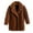 Brown, variant on KAUOD Girls Fuzzy Peacoat Plain Open Front Collar Sherpa Outwear Kids Toddler Winter Padded Fleece Warm Coats with Pockets