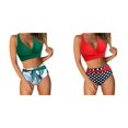thumbnail image 1 of (2-Pack) Rinsvye Women'S High Waist Printed Tankini Swimsuit With Removable Pads Adjustable Straps Two Piece Set For Swim Beach Vacation Travel Flattering Fit, 1 of 7