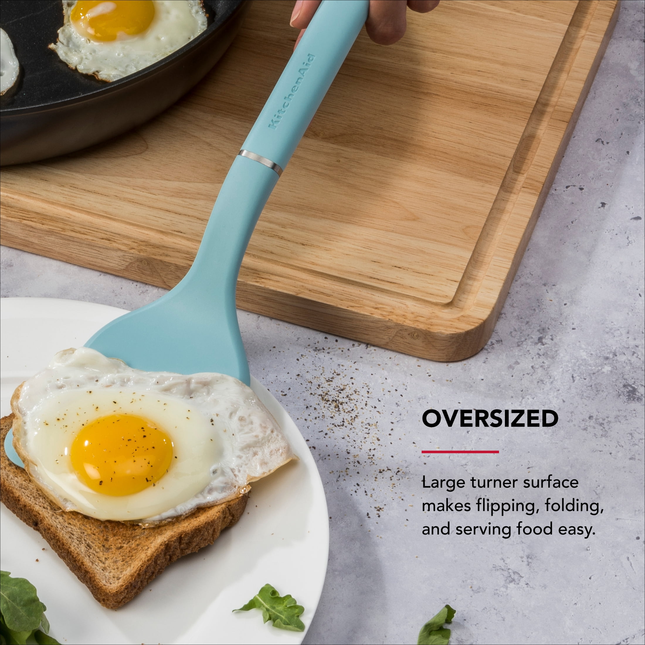 KitchenAid 3-Piece Cooking Utensils Set with Ergonomic Handles, Mineral Water