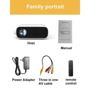 YG280 Mini LED Projector Portable Home Theater Multimedia Player with HDMI USB AV Interface Built-in Speaker 1080P Support Movie Gaming Presentation A