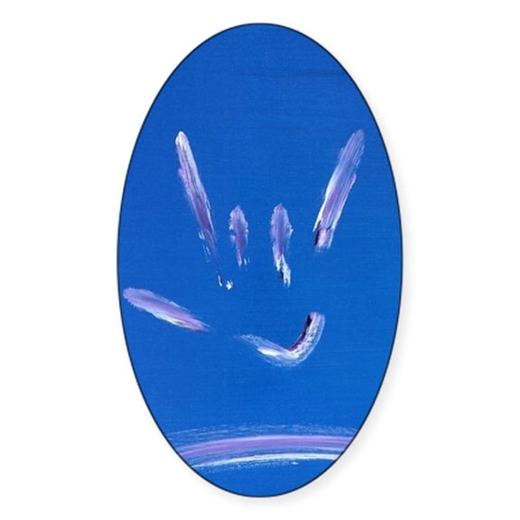 CafePress - I Love You ASL - Sticker (Oval)
