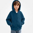 thumbnail image 3 of Piuwrlz Boys Hood Sweatshirts with Pockets Fall Winter Zipper Casual Hoodies Navy Size 7 Years, 3 of 10