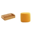 thumbnail image 1 of Cestas de almacenamiento,Cestas de almacenamiento de cocina tejidas con asas hechas a mano,Escabel,Reposapiés pequeño,taburete otomano,sofá,taburete de té,Reposapiés Cubo Taburete Taburete, 1 of 8