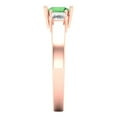 thumbnail image 3 of Three-Stone Engagement Ring for Women - 1.11ct Simulated Green Diamond in 14K Rose Gold Promise Ring, 3 of 6