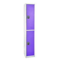 AdirOffice ALHI629202PUR Steel Storage Locker, 2 Compartment, 12 x 12 x 72 in., Purple