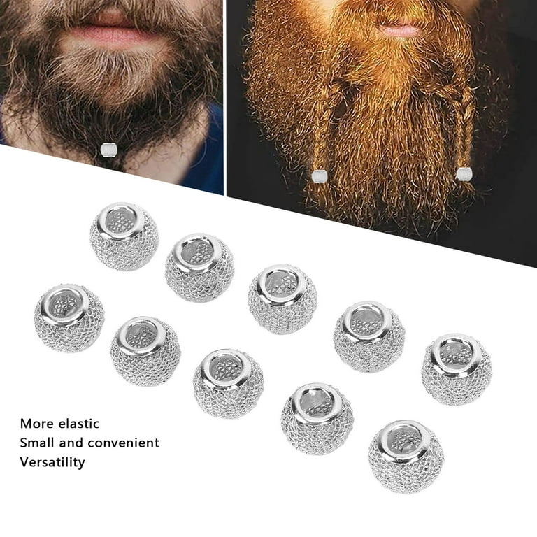 10Pcs Beard Beads Viking Beard Hair Beads Alloy Dreadlocks Bead Dreadlock Jewelry for Beard Hair Decorative DIY Bracelet Pendant Necklace Silver Walmart