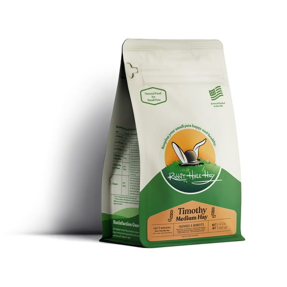 Rabbit Hole Hay, Ultra Premium Medium Timothy Hay; 4oz bag