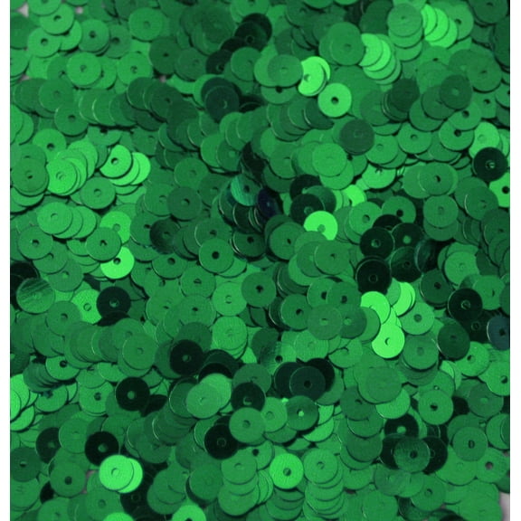 Green Sequins 5mm Shiny Metallic Made in USA