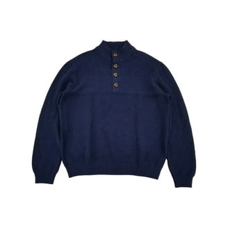 IZOD Mens Peacoat Blue Long Sleeve Fair Isle Quarter-Zip Sweater