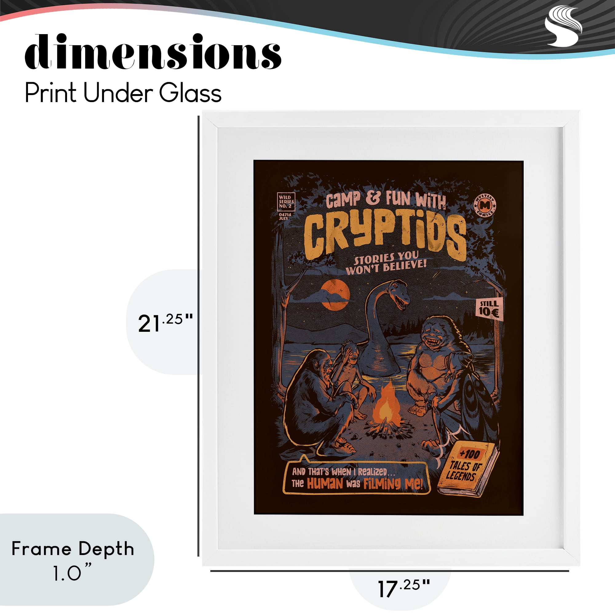 Stupell Industries Cryptid Camp Humor White Framed Print Under Glass, design by EduEly Designs