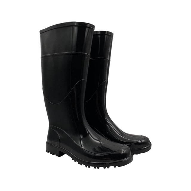 Bota Mujer TOP MODA Lluvia Impermeable Larga negro 25