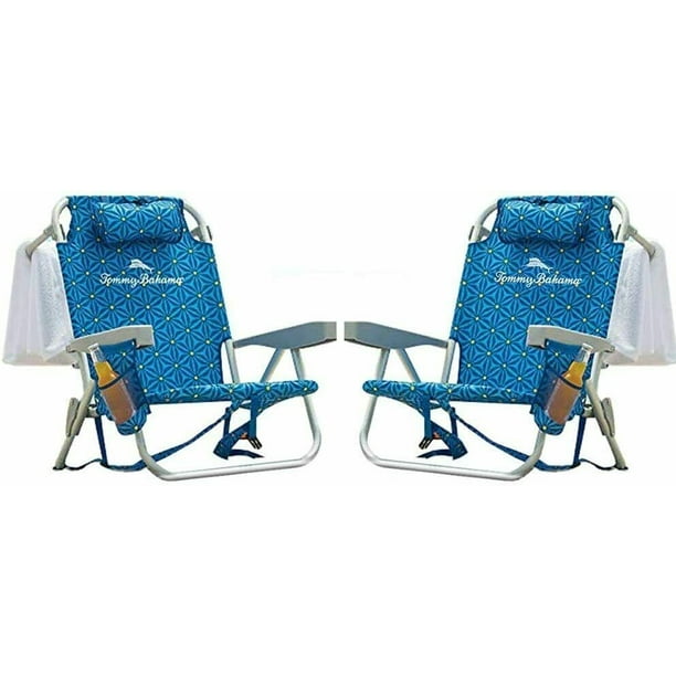 2 Tommy Bahama Backpack Beach Folding Deck Chair Blue Flower New 2020 Walmart Com Walmart Com