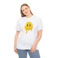 thumbnail image 4 of Dripping funny smiley emoji graphic t shirt Unisex Heavy Cotton Tee, 4 of 8