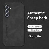 ELEHOLD Leather Case for Samsung Galaxy A54 5G,Luxury Sheepskin Comfortable Grip All-inclusive Lens Protection Soft Edge Shockproof Slim Case for Samsung A54 5G,Black
