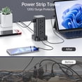 thumbnail image 3 of Power Strip Tower Protector contra sobretensiones SMALLRT con 12 AC y 4 USB, 3 of 7
