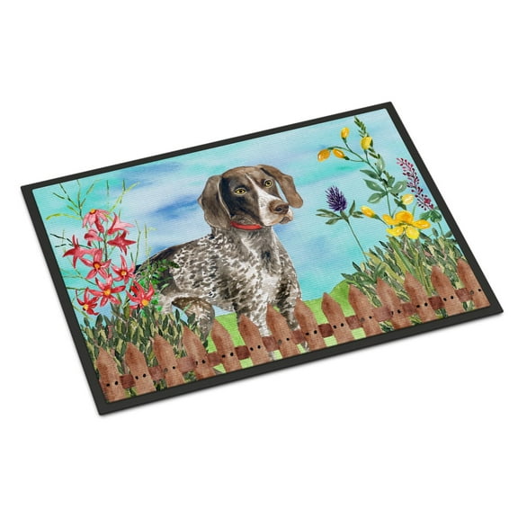 Carolines Treasures CK1203MAT German Shorthaired Pointer Spring Door Mat Indoor Rug or Outdoor Welcome Mat 18x27 Doormat