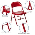 thumbnail image 4 of BizChair 2 Pack Double Braced Red Metal Folding Chair, 4 of 13