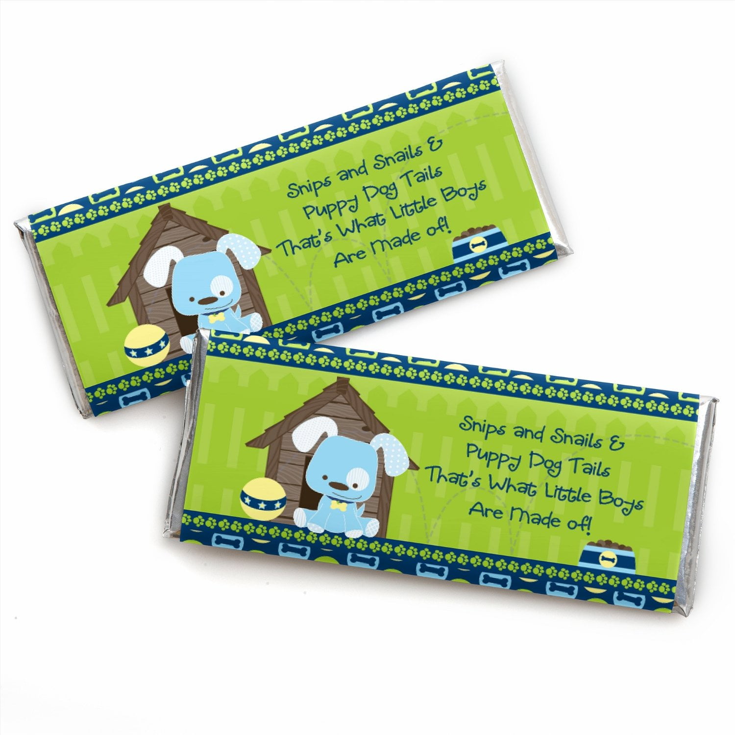 Boy Puppy Dog Candy Bar Wrappers Party Favors Set Of 24
