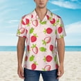 thumbnail image 4 of Fotbe Hand Drawn Strawberry Hawaiian Shirt for Men Unisex Summer Beach Casual Short Sleeve Cotton Linen Button Down Shirts-X-Large, 4 of 9