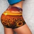 thumbnail image 4 of Fuzoiu Sunset Golden Sunflower Field Print Women's Workout Shorts,Workout Biker Shorts Women,Exercise Fitness Shorts,Scrunch Short, Athletic Shorts for Gym Yoga Running Sport Active-Medium, 4 of 8
