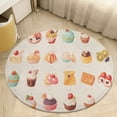 thumbnail image 5 of Cartoon Cake Floral Medallion Round Rug - Small Round Area Rug, Soft Non-Slip Machine Washable Bedroom Mat Indoor Accent Entry Carpet for Office Desk Dorm Hallway, 5 of 7