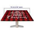 thumbnail image 2 of Red Black Plaid Square Fitted Elastic Edge Table Cloths, Christmas Deer Polyester Table Cloth, for Indoor Holiday Family Banquet and Outdoor Patio Use, Fit for 36" x 36" Square Table, 2 of 4
