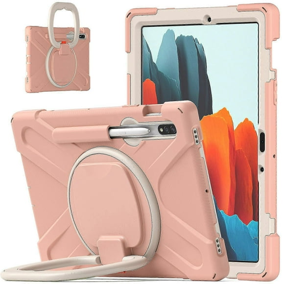 Colorful Case For Samsung Tab S7 11 Inch T870 With Pen Holder, Big Adjustable Ring Stand, Shock Protection Cover