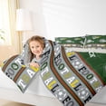 thumbnail image 4 of Feelyou Est Football Sleep Bedding Comforter Set for Teens, Modern Soccer Gaming Twin Comforter Sets, Green Plaid Buffalo Reversible Bedding Set, Super Cozy Room Decor, 2pcs, 4 of 8