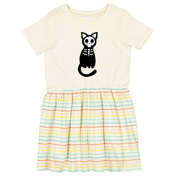 Inktastic Skeleton Cat Girls Toddler Dress