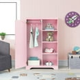 thumbnail image 4 of UBesGoo Kid's Wardrobe, Bedroom Storage Cabinet, Side Cabinet with Single Door and Four Shelves, Pink, 4 of 8