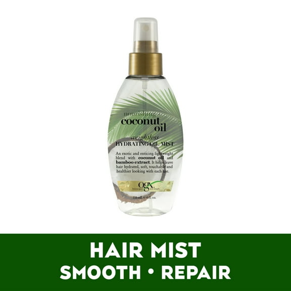 OGX Nourishing   Coconut Oil Weightless Hydrating Oil Hair Mist, Leave-In Treatment 4 fl oz
