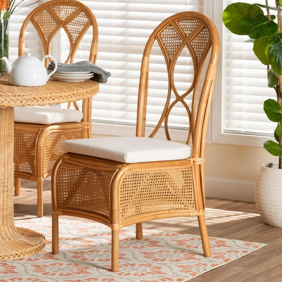 bali & pari Elsa Boho Dining Chair, Light Honey