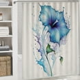 thumbnail image 5 of COMIO Durable and Washable Modern Watercolor Abstract Flower Floral Shower Curtain Multiple Sizes White, 5 of 6