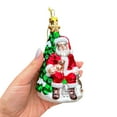 thumbnail image 5 of Santa with Woodland Animals Glass Christmas Ornament, Handblown Tree Decor, 5 of 5